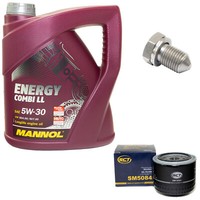 MotoröL Set ÖLfilter SM5084 5W30 4 Liter + ÖLablassschraube FüR VW Transporter