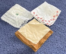Lot Of 3 Hankies Vintage Lace Floral Etc