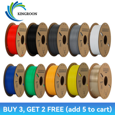 【Buy 5 Pay 3】Kingroon 1KG PLA PETG Silk 1.75 mm 3D Printer Filament Spools Light