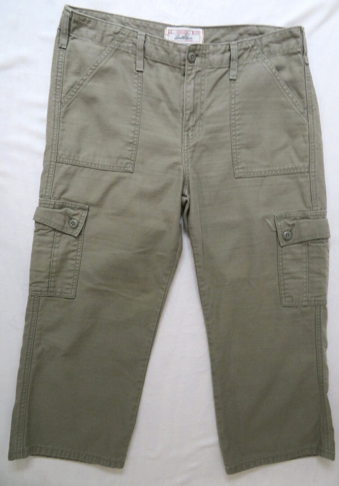 Levi Strauss Cargo Utility Crop Pants Olive Army Khak… Gem