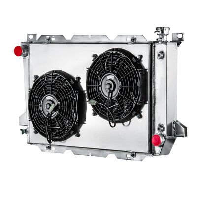 4 Row Radiator+Shroud+Fan For 1985-97 Ford Bronco F150 F250 F350 L6 4.9L CU1454.