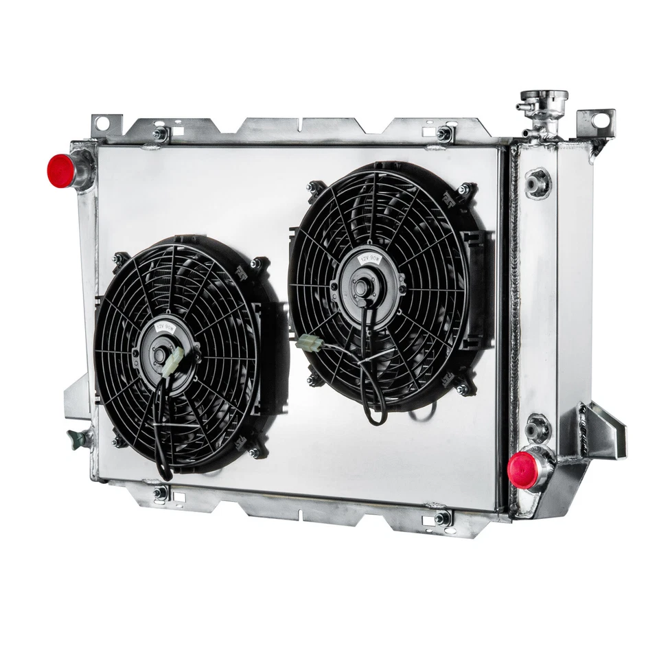 3 Row Radiator+Shroud Fans Fit 1985-1997,94 Ford Bronco F150 F250 F350 4.9L L6 Foto 2 de 4