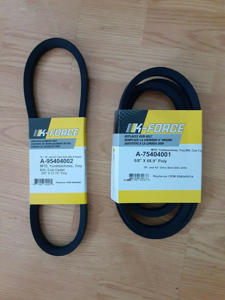 Cub Cadet MTD Replacement Drive Belt Set 954-04001 954-04002