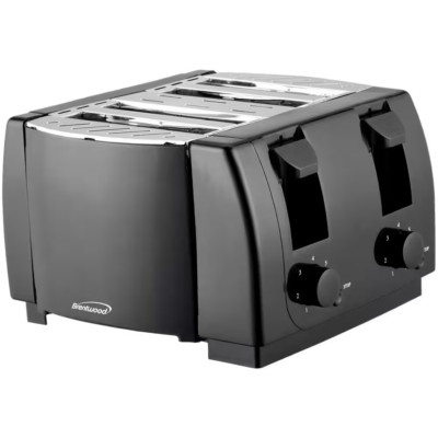 4-Slice Black Toaster with Cool-Touch Exterior
