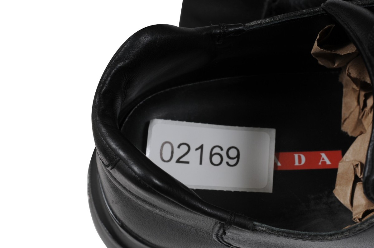 Prada Mens Vintage Chunky Derby US 10 UK 9 Black Leather Prada Mens Vintage Chunky Derby US 10 UK 9 Black Leather