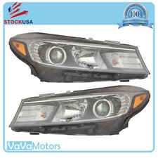 Fits 2017 2018 Kia Forte Forte5 Headlight Assembly w/ LED Left Right Pair 2pc