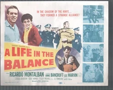 Life in the Balance 11x14 Lobby Card Set Ricardo Montalban Crime-Noir