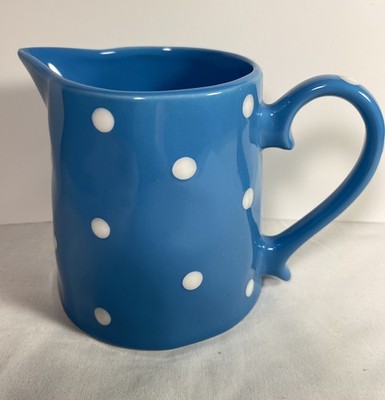 Maxwell And Williams Creamer Sprinkle Pattern Blue With White Polka Dots