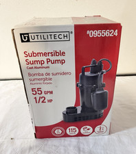 Bomba de sumidero sumergible Utilitech 1/2 HP 55 GPM 115V aluminio fundido 0955624