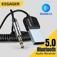 Essager Aux to Bluetooth 5.0 Adapter 3.5mm Bluetooth Receiver for Car USB Audio