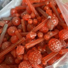 Beads For  Beaded Curtain Doorway Vintage Red 10   62” Each Strand  1970s
