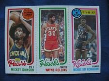 1980/81 Topps Basketball Mickey Johnson Wayne Rollins M. R. Richardson #15-28-11