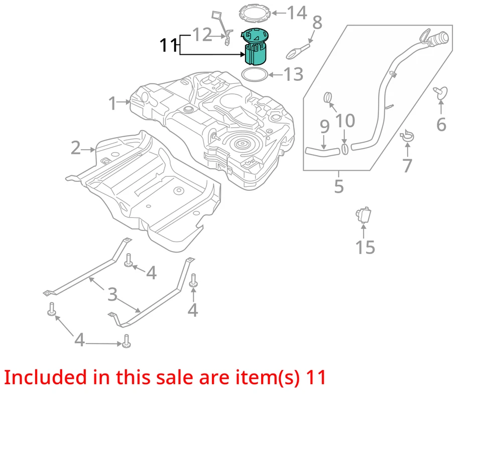 Conjunto de bomba de combustible eléctrica Ford Fusion 2013-2016 J77WJ Foto 3 de 4