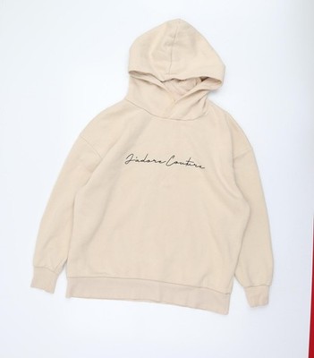 J'adore Couture Damen Beige Pullover Hoodie Größe 8