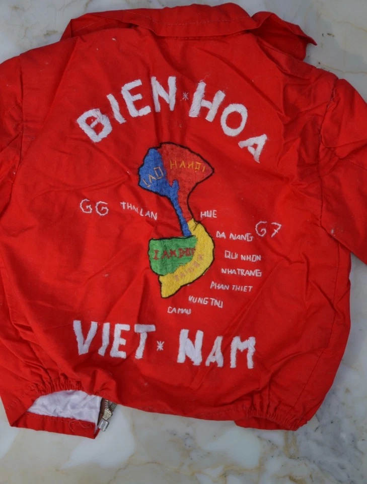 1967 Bien Hoa Vietnam Embroidered Souvenir Jacket Boys Sz 4-5 Tiger Map - Image 2 of 4