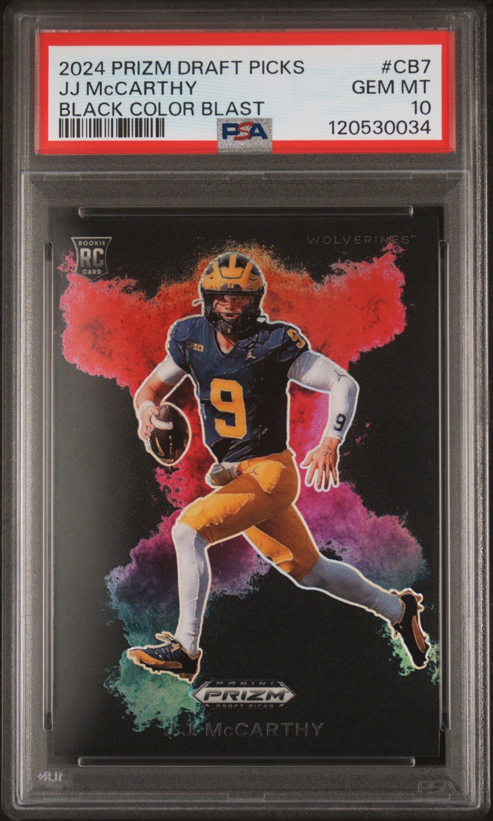 JJ McCarthy Panini Prizm Draft Picks Black Color Blast #CB7 Base