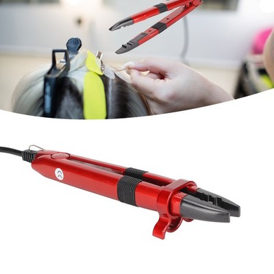 Hair Extension Iron Ergonomic Temperature Regulating 110V Red US Plug