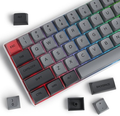 Guffercty kred Retor PBT Keyboard Keycaps XDA Profile Minimalist Black Dolch 