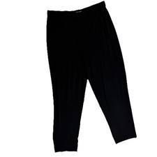 Eileen Fisher Crepe Pants Women Large Black Pull-On Slim Straight Stretch M2