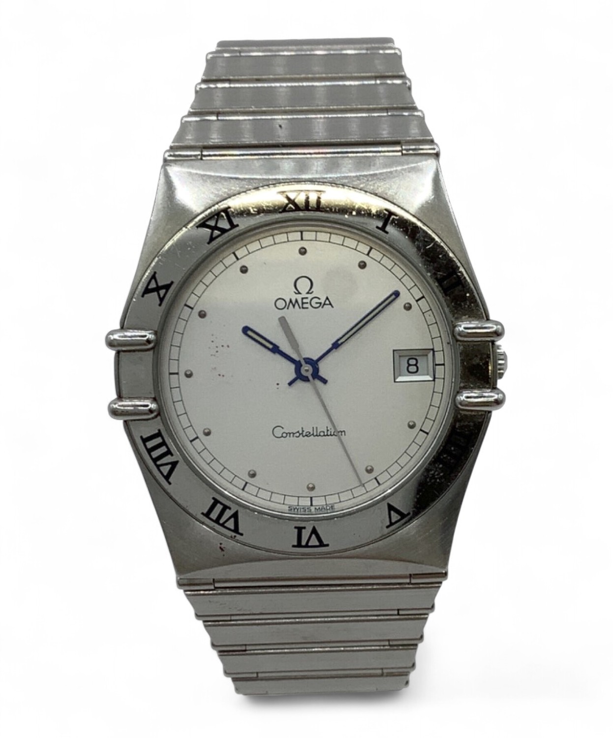 OMEGA Constellation Quartz Stainless Steel Bracelet Men Watch 9994 White Dial