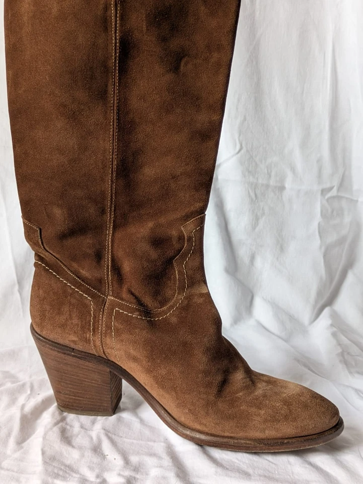 Bottes cuir daim marron Strategia. Taille 40. Quasi neuf. - Photo 3/4