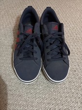 Navy Blue and Red Stiped Adidas Shoes Size 6 Boys Trainers Good Condition