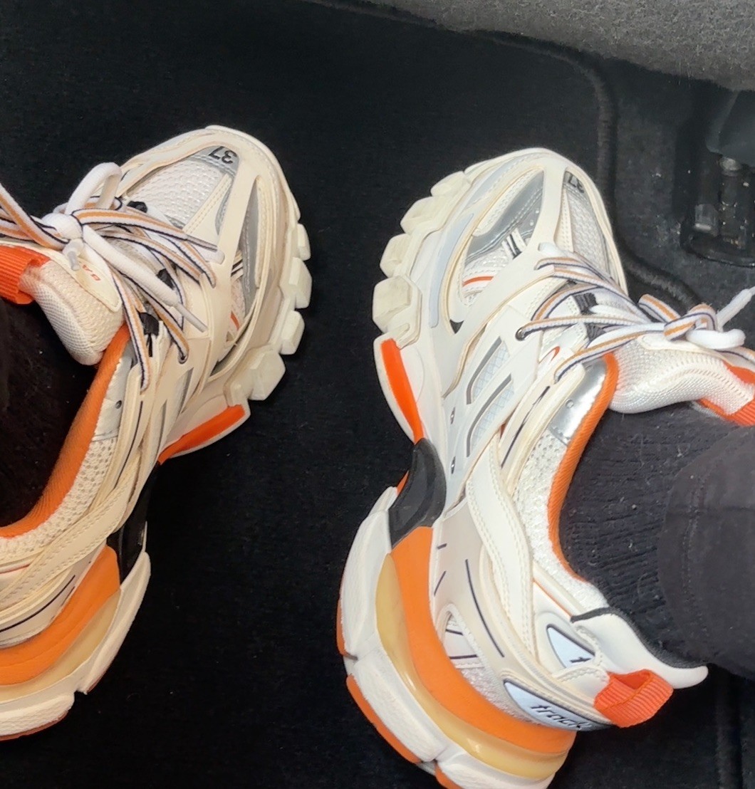 Balenciaga Track Runner Sneaker White And Orange , Size 37 | eBay