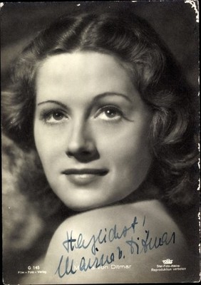 Ak Schauspielerin Marina von Ditmar, Tobis Film G 145, Autogramm - 3909839