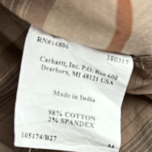 Carhartt Shirt Rugged Flex Relaxed Fit Mens Medium Brown Striped Outdoor Hiking - Picture 9 of 11