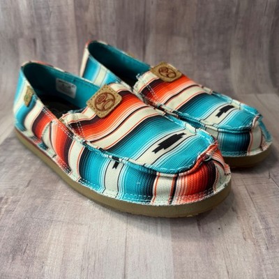 Twisted X Hooey Slip On Shoes Women's 8.5 Sunset Serape Loafers WHYCL01