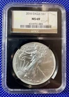 2016_ NGC_ Silver Eagle S$1_ MS69_ #4310731-003_ MILK SPOTS