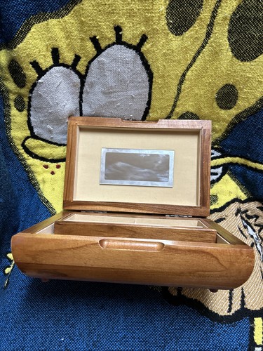 Portagioie moderno vintage Londra pelle teak massello metà secolo vanità 11,5"x7,5" - Foto 2 di 8