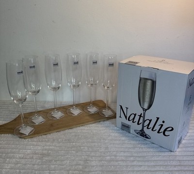 Bohemia Natalie Crystal 190ml Sektflöten x6 Neu unbenutzt