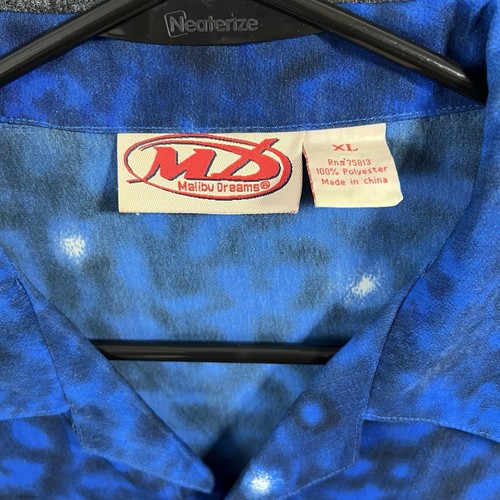 Vintage Y2K Malibu Dreams Blue Eagle Biker Button Up Single Stitch Size XL - Picture 4 of 6