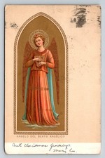 1907 Fra Angelico Style Angel Christmas Postcard E. Sborgi Florence Italy
