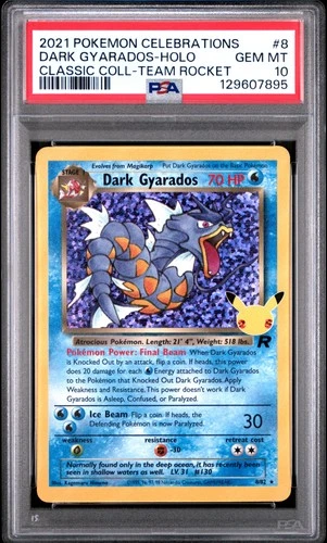 2021 POKEMON CELEBRATIONS CLASSIC COLLECTION #8 DARK GYARADOS-HOLO PSA 10