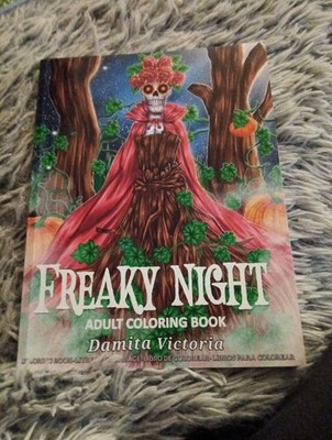 Freaky Night Coloring Book for Adults . Some Pages Started About 5 Percent.