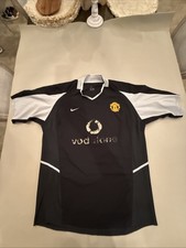 Nike Manchester United 2003-2005 Away Jersey Vodafone Black Mens XL Soccer Kit