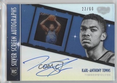 2015-16 Panini Gala Silver Screen Rookie 23/60 Karl-Anthony Towns Auto RC 05bt