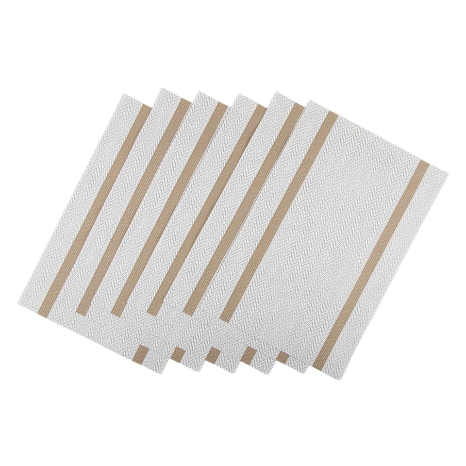 Space Saving 6Pcs Heat Resistant PVC Placemats for Dining Table 45x30cm - Image 3 of 4