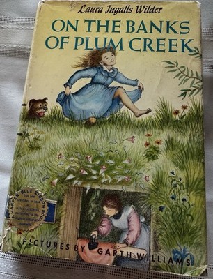ON THE BANKS OF PLUM CREEK Laura Ingalls Wilder 1953 HC DJ Harper Blue Ribbon