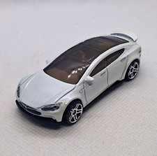 Hot Wheels Tesla Model S -White LOOSE USED