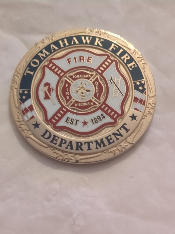 Challenge Coin  Tomahawk Fire Department Wisconsin 