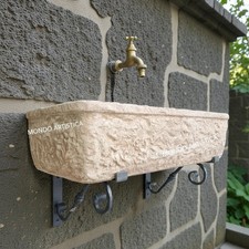 Lavandino Lavabo Lavello Sospeso Con Staffe Per Esterno Da giardino L 80x40 cm