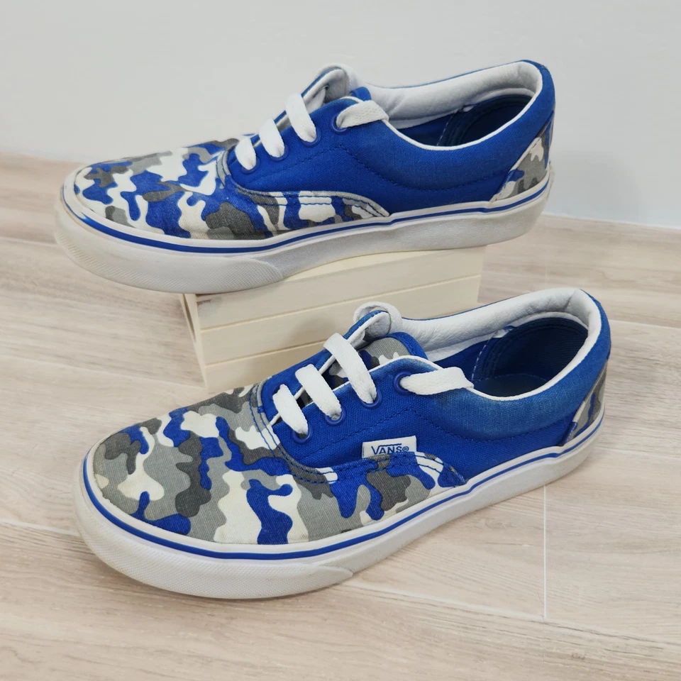 Van's 507698 Off The Wall Skate Shoes Youth Size 2.5 Blue Camo - Image 2 of 4