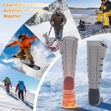 2x Electric Heated Socks Foot Winter Warm Hunting Sock Rechargeable 5000mAh