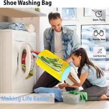 Shoe Washing Machine Bag with Liquid Shoe Brush Set Durable Laundry Shoe Bag and