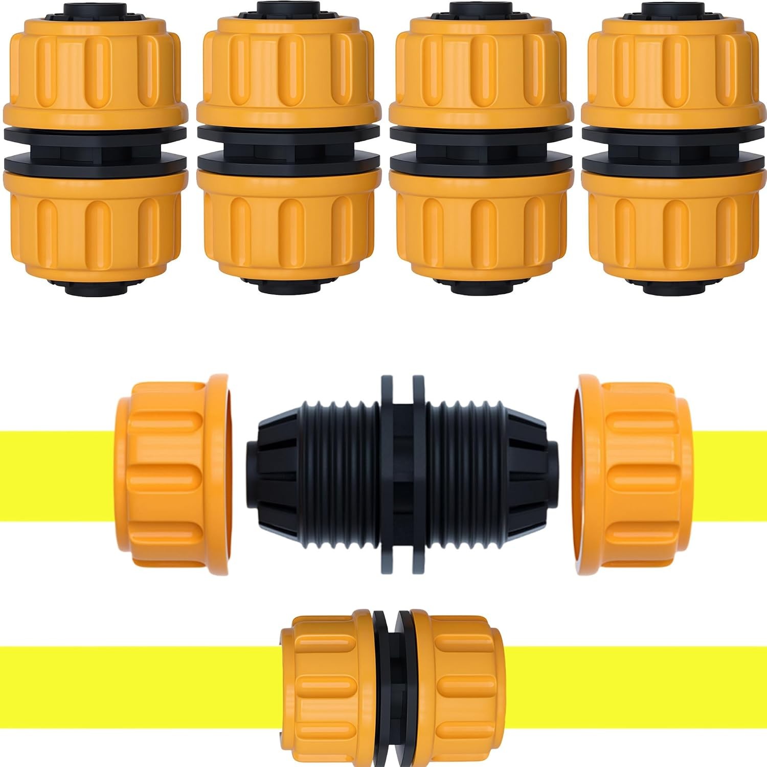 4 Pcs 1/2 Inch Plastic Garden Hose Repair Connectors Quick Fix Extender for Pipe