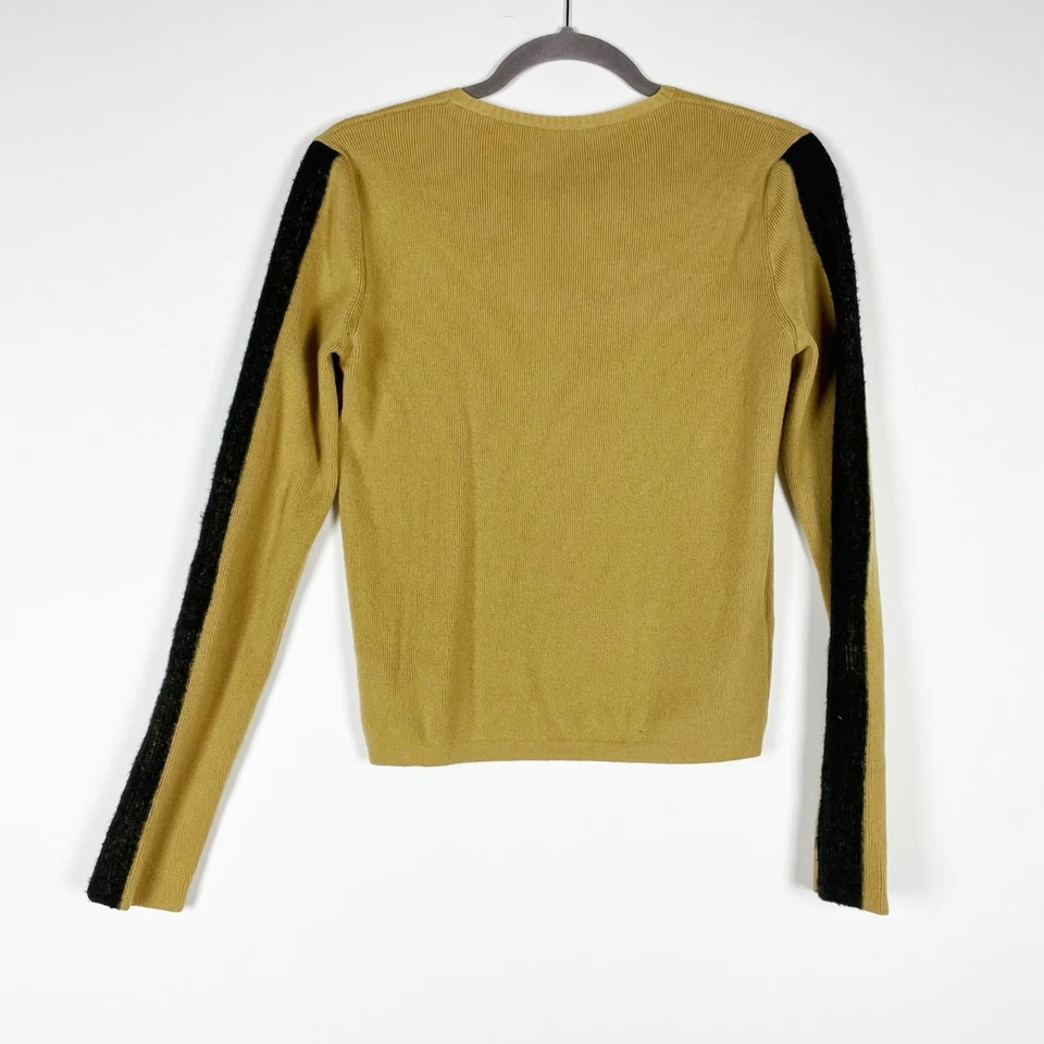 Suéter Pullover Bottega Veneta Hecho en Italia 100% Cachemira Tejido Cuello Redondo Verde Foto 4 de 4