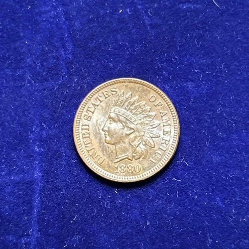 1880 1c Indian Head Small Cent - UNC Semi Key Date - ZM
